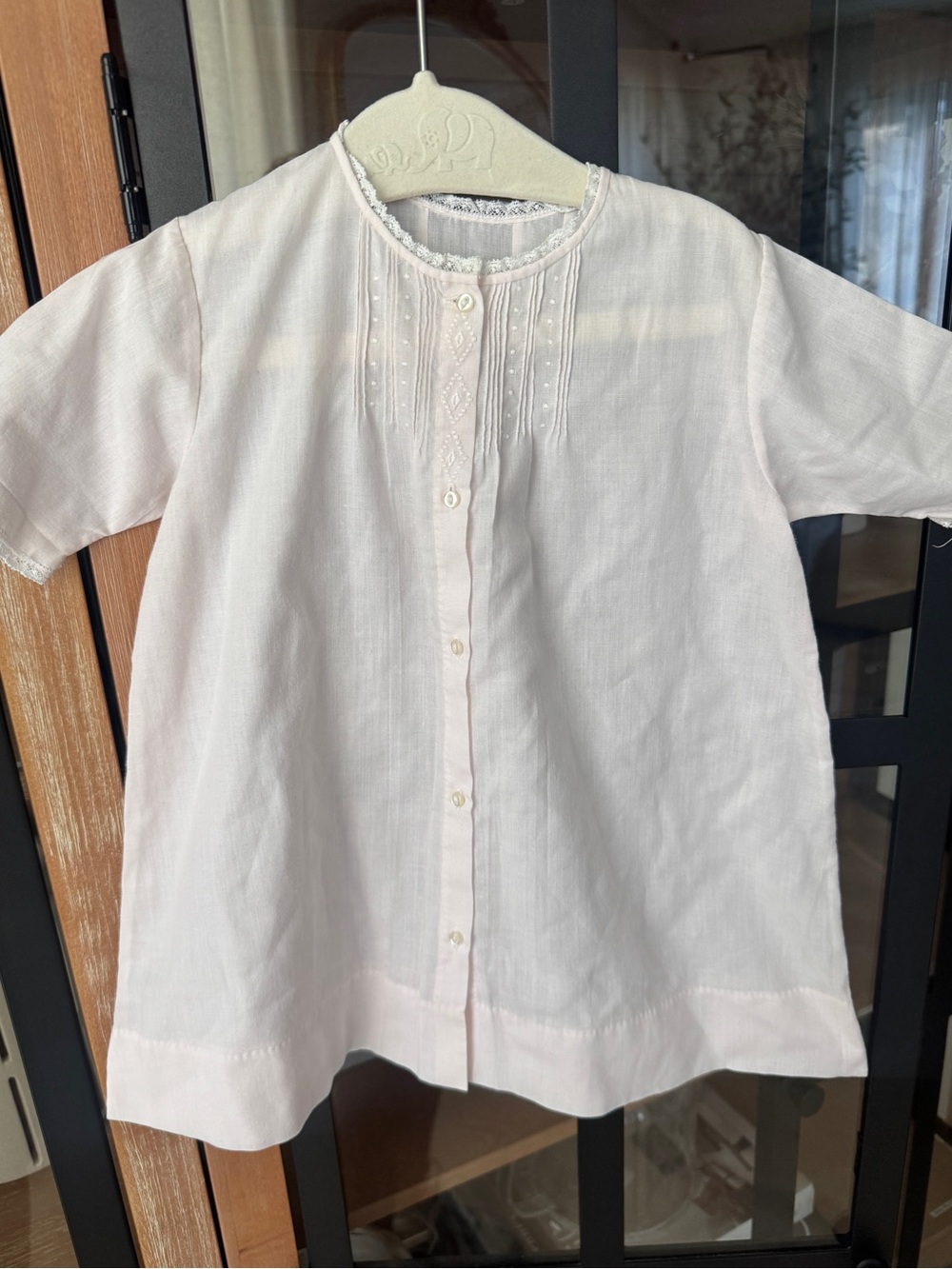 Feltman Bros embroidered heirloom newborn gown baby girl dress lace long buttons